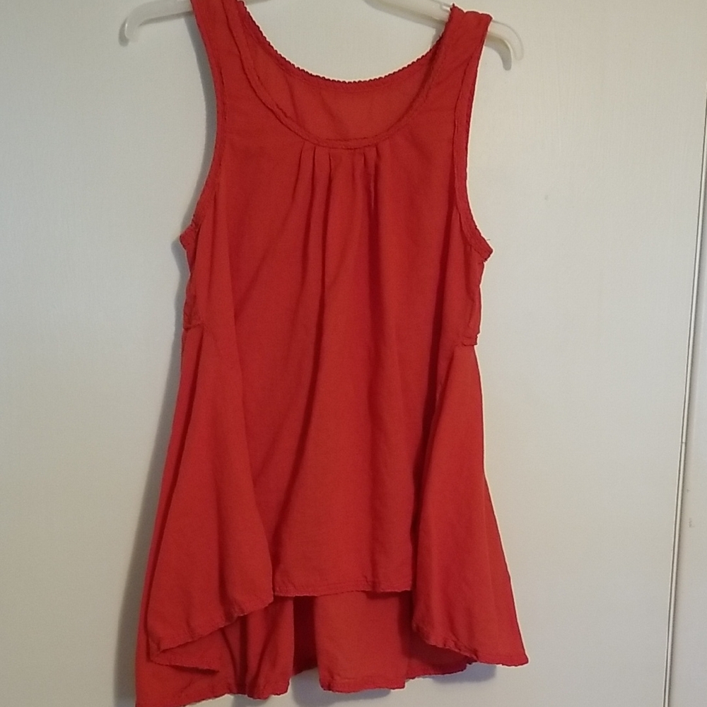 Orange Sleeveless Flowy Top
